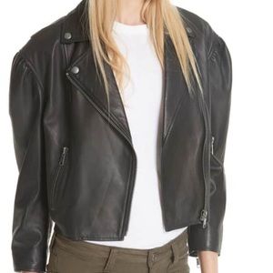 Joie Necia Black Lambskin Leather Jacket. NWT